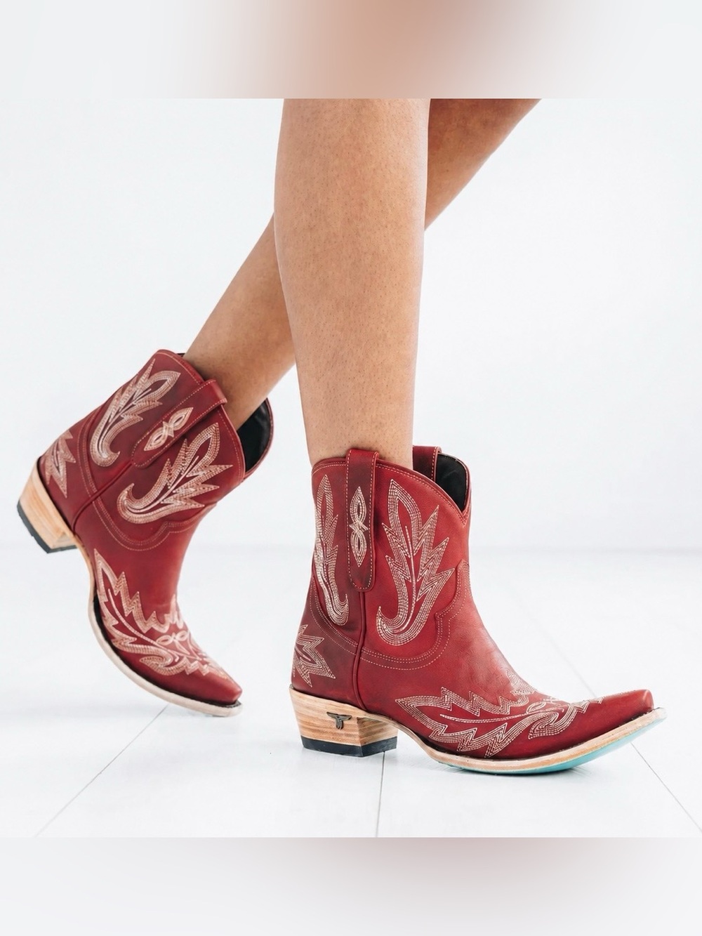 Lane Lexington Smoldering Ruby Red Western Booties Size 7 BNWT Box